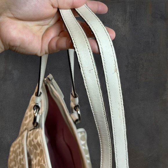 Coach Signature Leah Large Shoulder‎ Tote Bag Khaki White 15135 Handbag Purse - Picture 11 of 11